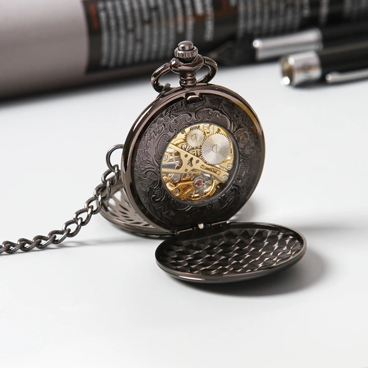 
GOHUOS Luxury hand winding mechanical pocket watches for men private label mechanical watch 