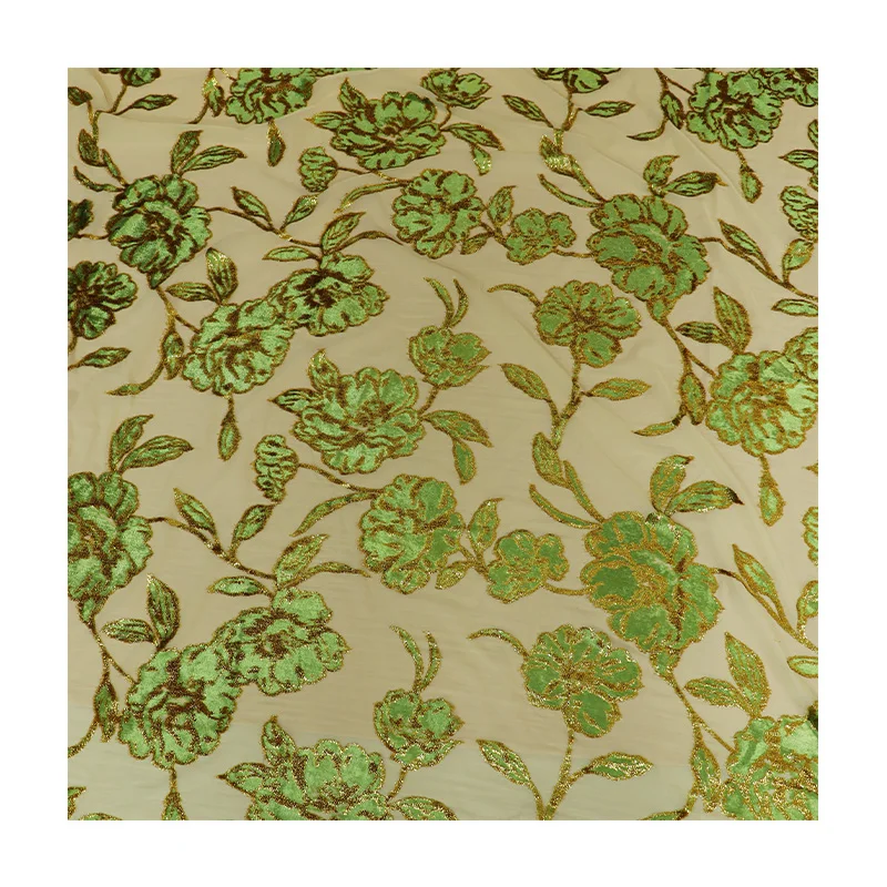 Luxury Lurex Fabric Velvet Brocade Fabric Metallic Velvet Brocade Jacquard Fabric for Ladys Dress Garments