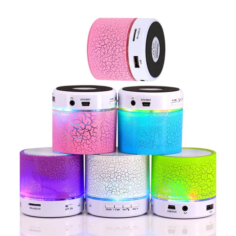 

2021 Portable Mini Speaker Led Light USB Stereo Sound Music Box wireless Outdoor Speakers A9 colorful with FM radio, Multiple colors