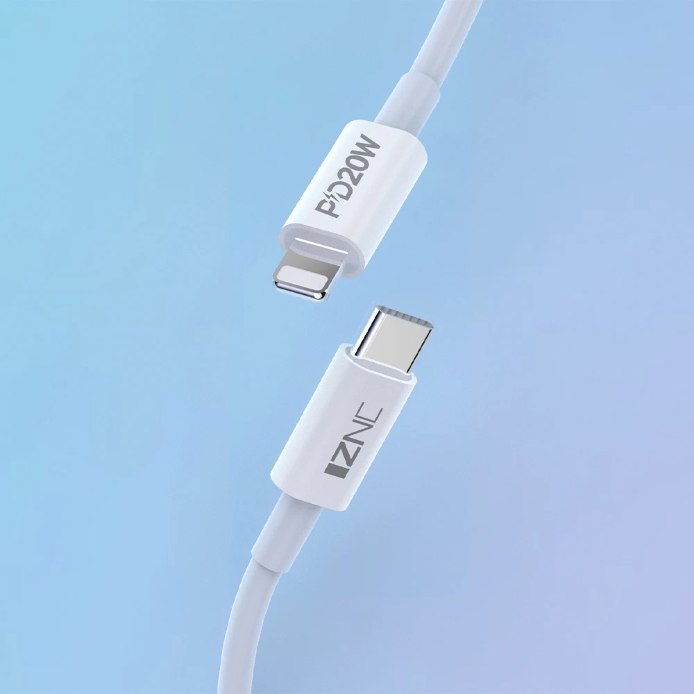 

Mobile 5A data cable PD Type-c to port of apple mobile phone data cable charging cable fast charging 1M, White