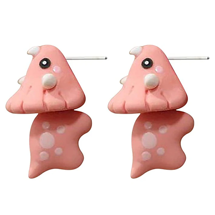 

2021 Fashion Cute Biting Ear Studs Simple Cartoon Earrings Mini Animal Ornament Dinosaur Bite Stud Earrings for Women, Colorful