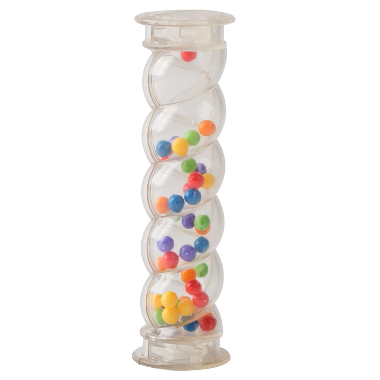 

Clear safety plastic rattle ring toy with many colors beads for baby, Multi