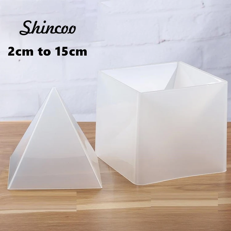 

Home Decoration DIY resin Accessories Large size Geometry Crystal decoration pyramid Silicone Mold, White