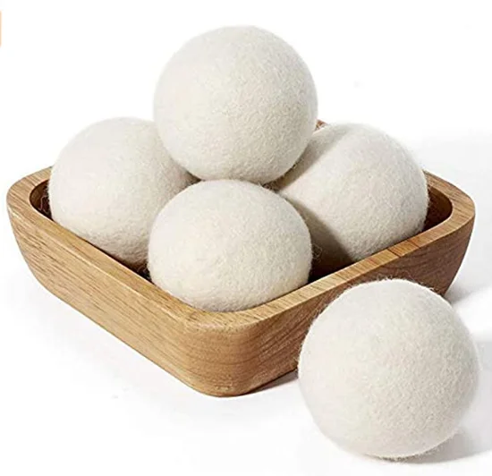 

Factory price Wholesale wool balls wool laundry balls wool dryer balls custom logo, White