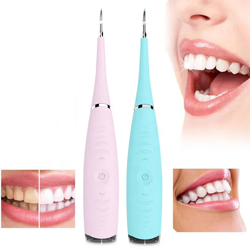 

Household Private Label Silicone Ultrasonic Calculus Dissolving Tooth Whitening Cleaner Electric Teeth Cleaner, Blue and pink