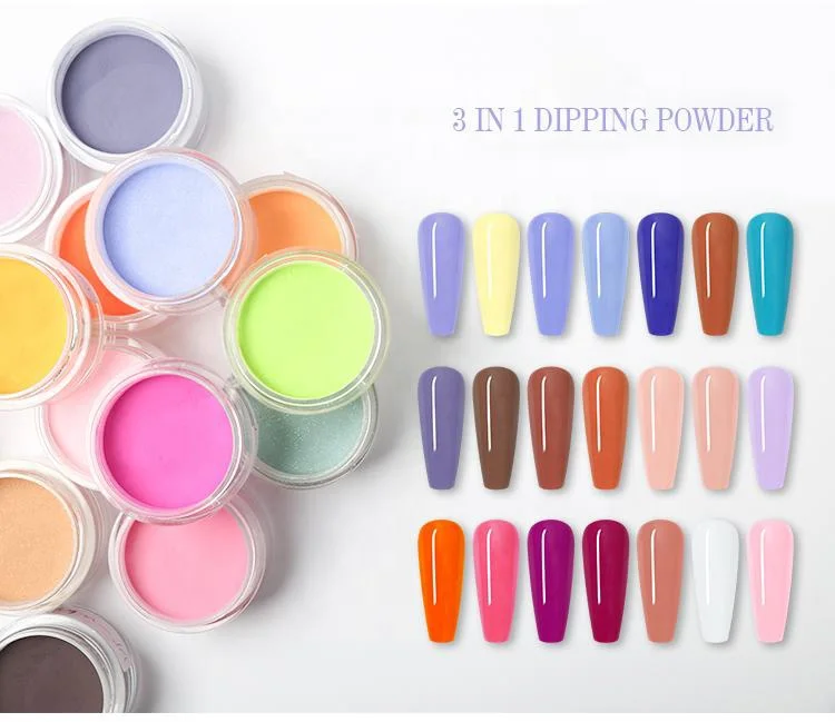 

Dipping Powder Acrylic Nails 131Colors Nail Need Not Lamp Fast Dry Pure Color Design 3in1 Carving Extension Clear Dip Powder, 131 colors