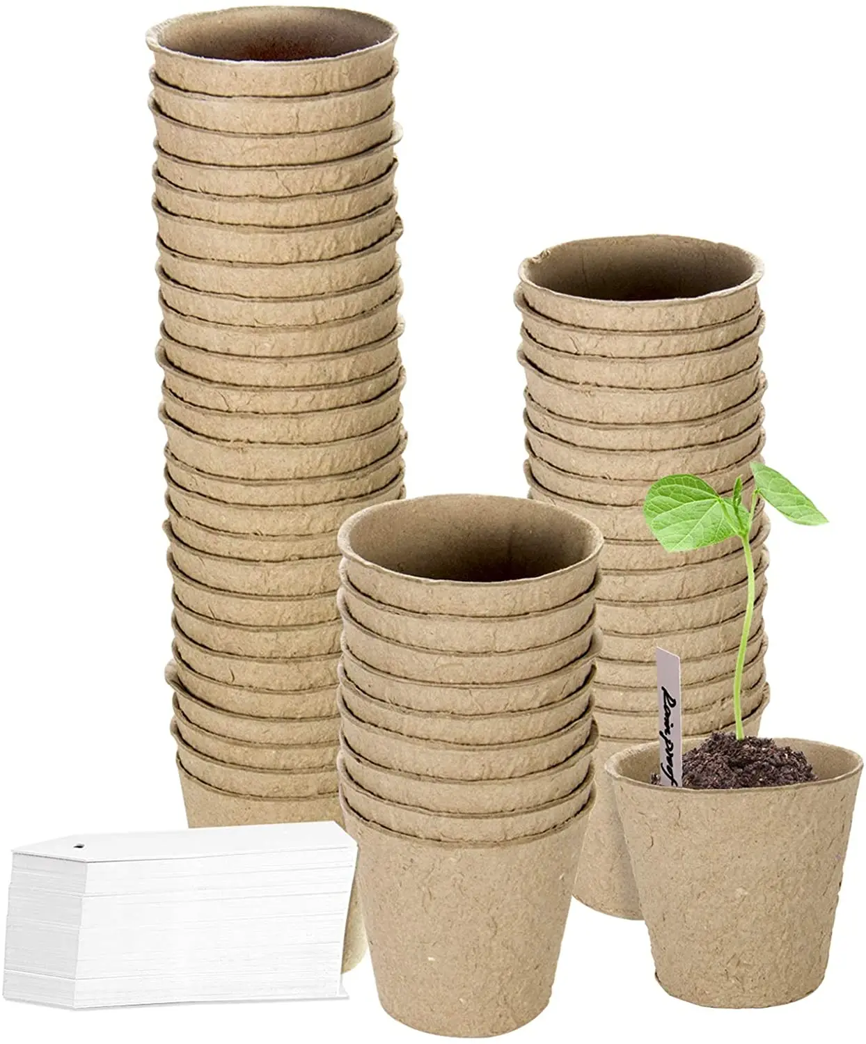 

Biodegradable Nursery Paper Pot Gardening Seedling Trays Round Peat Pots Pulp Plant Pot, Brown