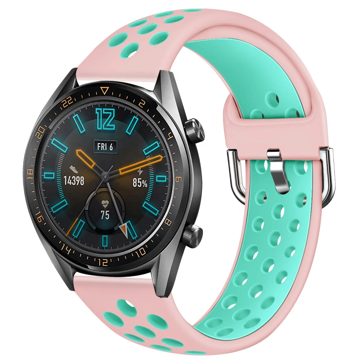 

Watch Strap 22mm Silicone Pin Buckle Watch Replacement Band for Smartwatch Huawei GT Rubber Bands Bracelet, 14 colors