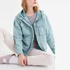 Custom lady outdoor jacket with hat long sleeve women casual jacket tops