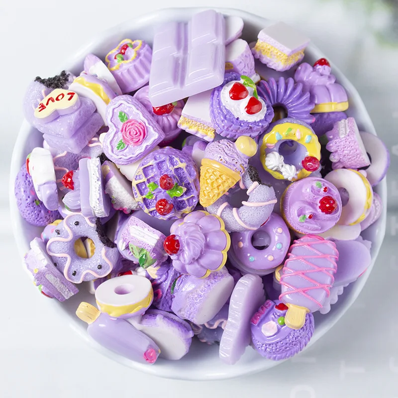 

SHIZHIXIU 30Pcs/ Bag Mixed Resin designers 3d nail art charms Cartoon material cream mobile phone case accessories, Picture