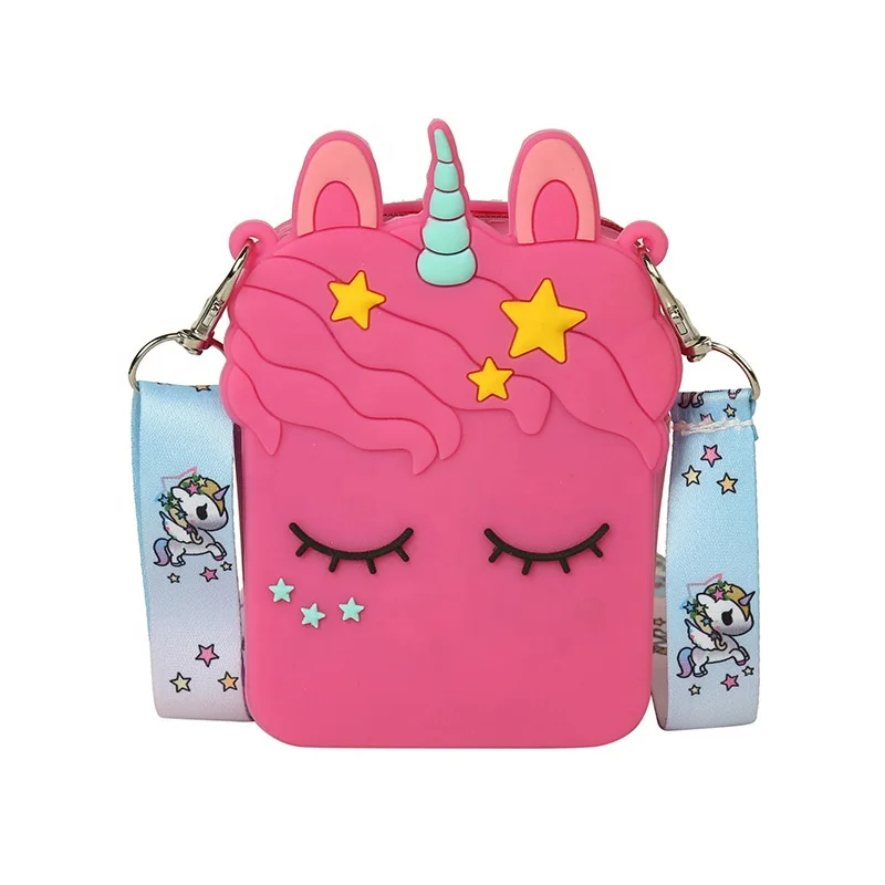 

Unicorn silicone zero purse Cartoon cute mini bag Children's diagonal span decorative purses