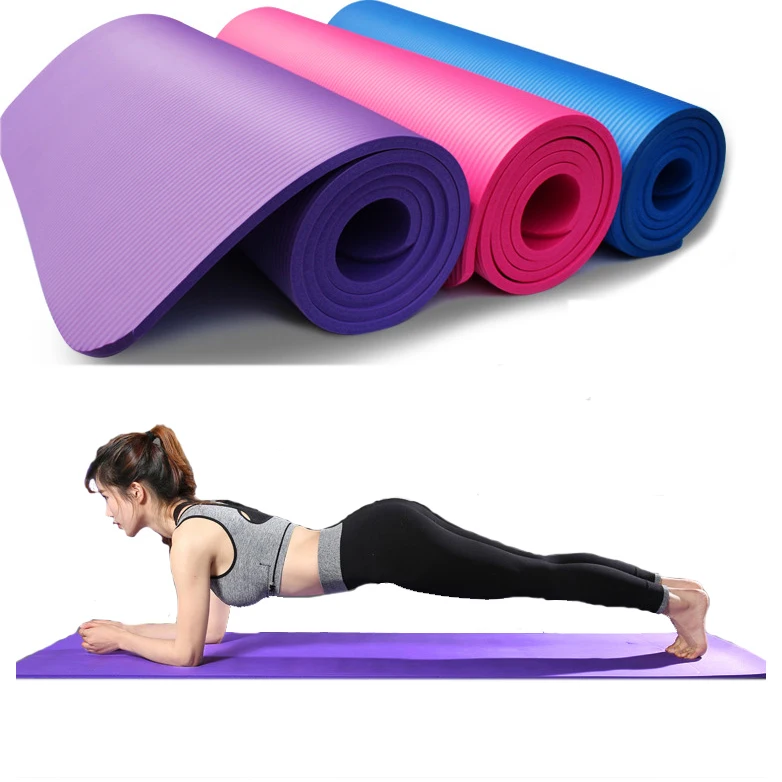 

Custom logo 10mm Yoga Mats Anti-slip Blanket NBR Gymnastic Sport Health Lose Weight Fitness Exercise Pad Women Sport, Customized color