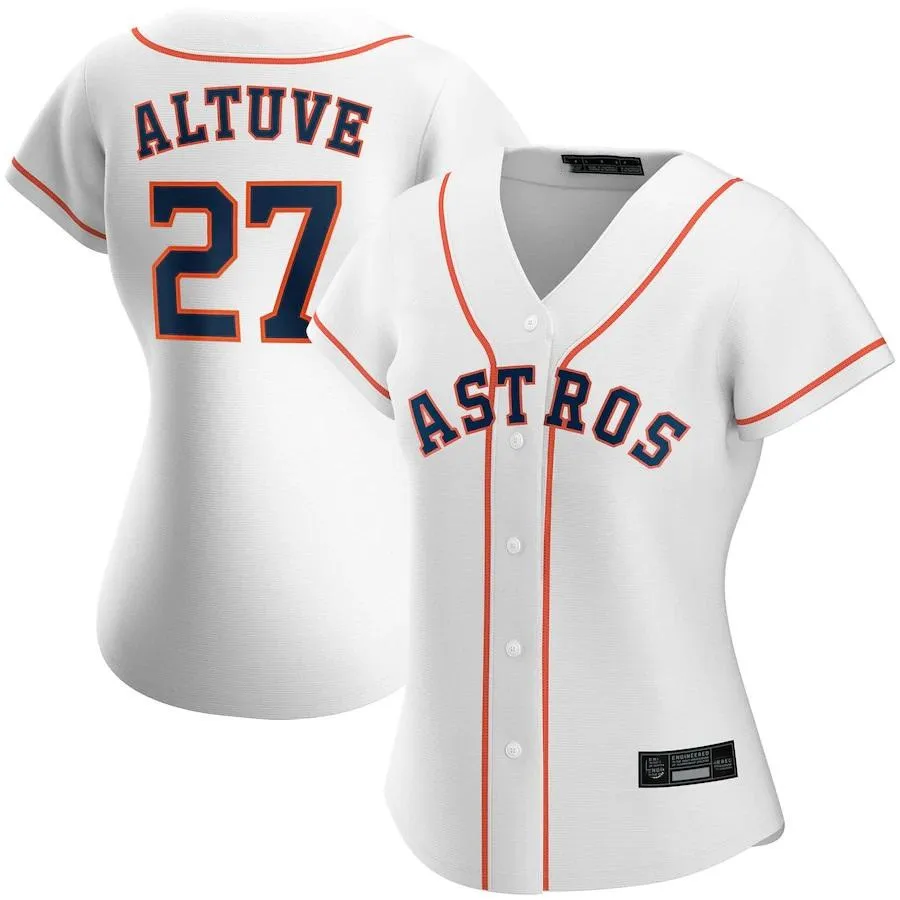 

2021 New Style Wholesale Best Quality China Cheap Houston Stitched Women Baseball Jerseys Custom Astro 27 Jose Altuve 2 Bregman, White,gary,black