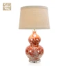 Wholesale home decorative led desk lamp luxury red bedroom lamp ceramic antique dragon pattern luxury table lamp for sale