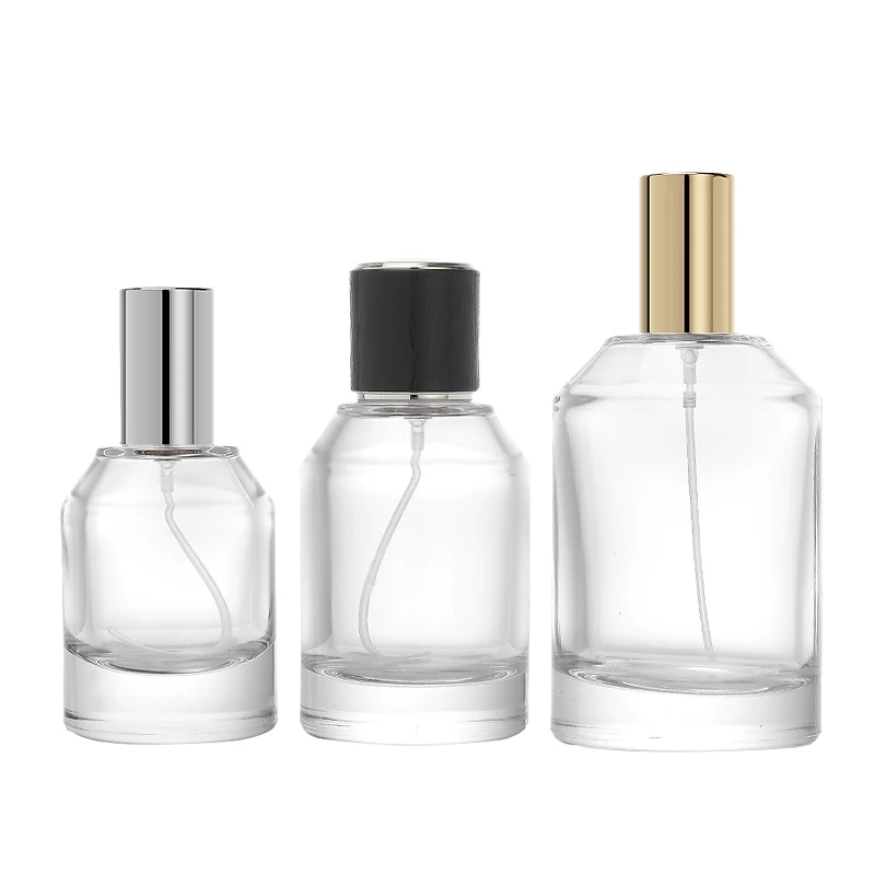 

Hot Sale Round Fragrance Glass Perfume Bottle 30ml 50ml 100ml Perfume Spray Glass Bottles with Cap