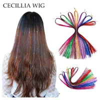

100stands 92cm Factory Wholesale Sparkle Glitter hair Twinkle Dazzle Tinsel party hair extension Ready Stock