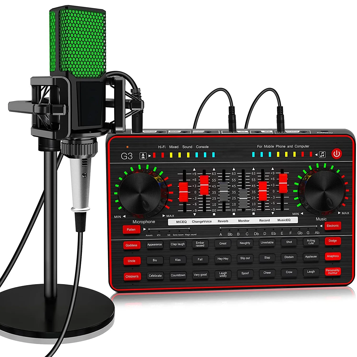 

Professional Studio Condenser Mic&G3 Live Sound Mixer for streaming and gaming
