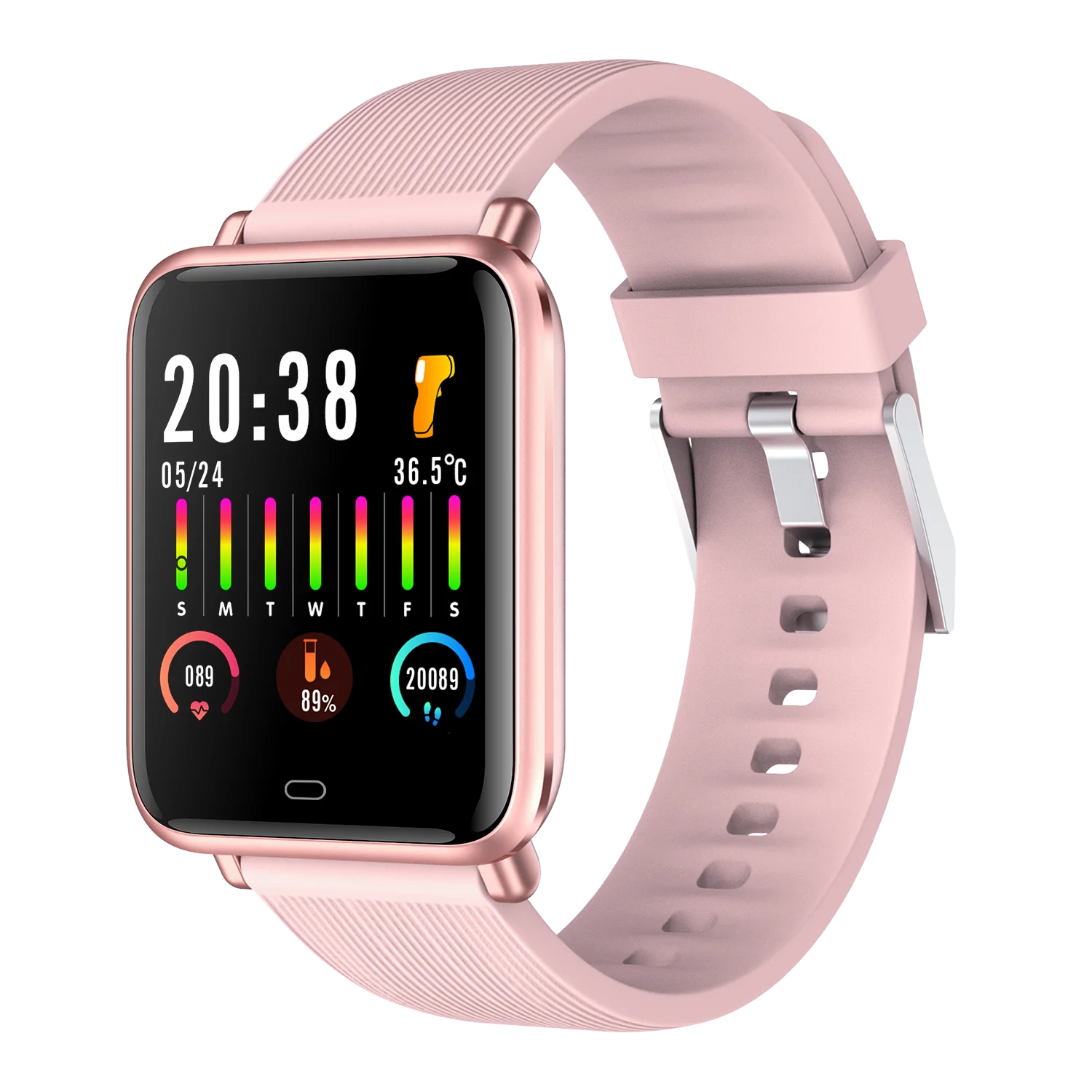 

2021 Amazon Top Seller Reloj Smart Watch Q9T Full Touch body Temperature Blood Oxygen Heart Rate Monitor Sport Smartwatch