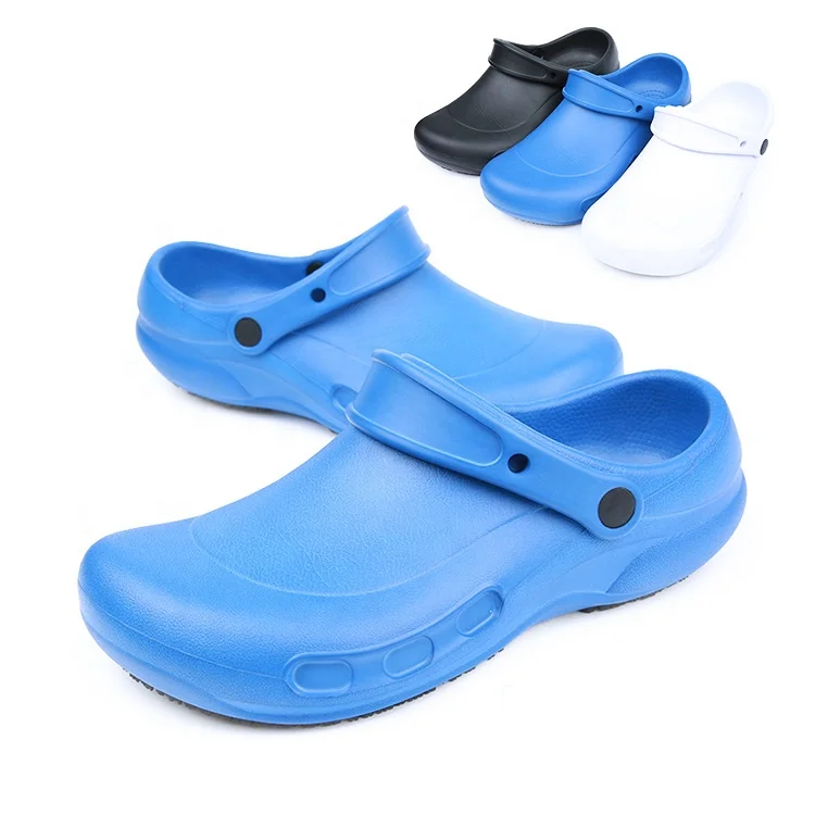 

Popular oil resistant waterproof non slippery kitchen chef workers shoes medical hospital EVA nurse clogs, White,blue,black,green