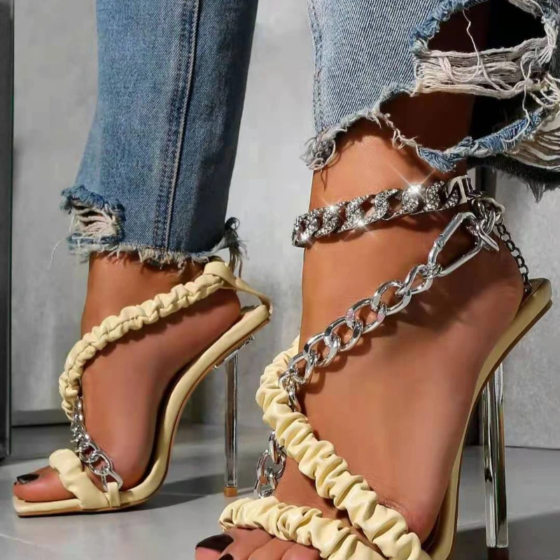 

101970 DEleventh woman shoes European and American foreign trade new design fashion new style metal Stiletto Sandals