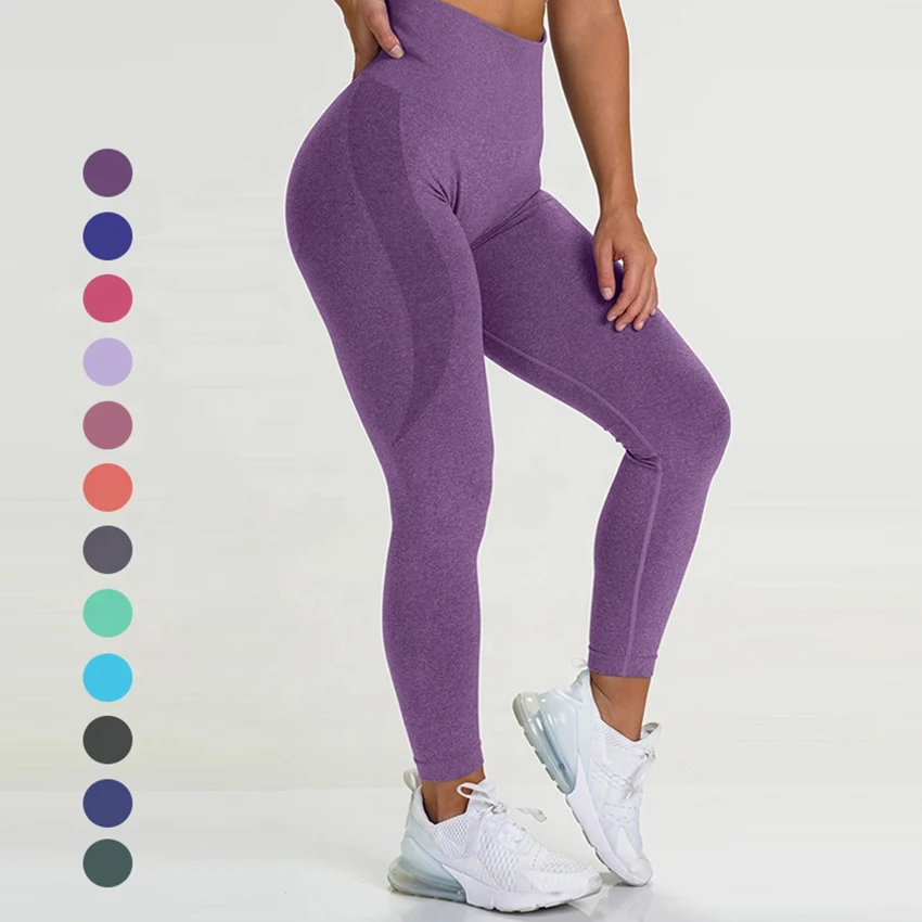 

Quality Gym Fitness High Waisted Workout Lift Women Compression Scrunch Butt Seamless Yoga Pants Leggings For Women, As show