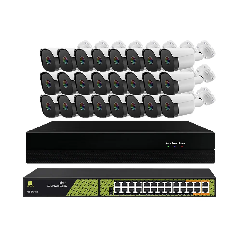

HD H.265+ 24 channel cctv video security system 1080P 24ch poe camera kit with 6tb hard disk for house/office/store