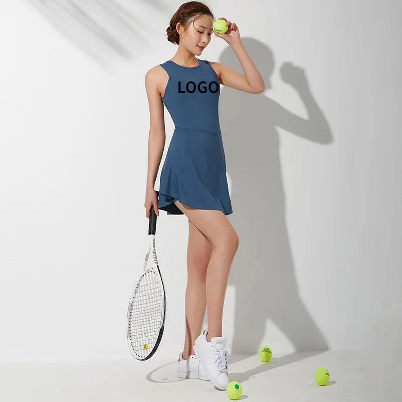 

2021 Summer New Two-Piece Sports Dress Sexy U Back One-Piece Women Yoga Set Breathable Quick-Drying Fitness Dance Suit