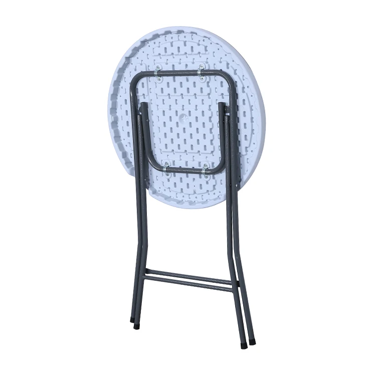 
mini white plastic leisure round folding dining cocktail table for balcony 
