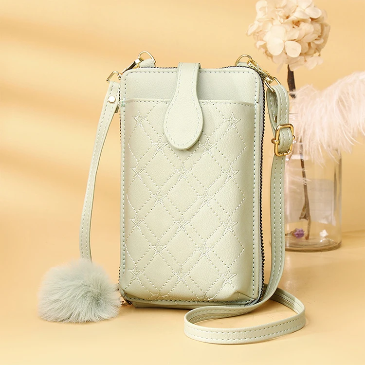 

Stylish Good Quality Versatile Lozenge Lattice Cell Phone Crossbody Bag For Women's 2021 Summer Cute Luxury Brand Purses