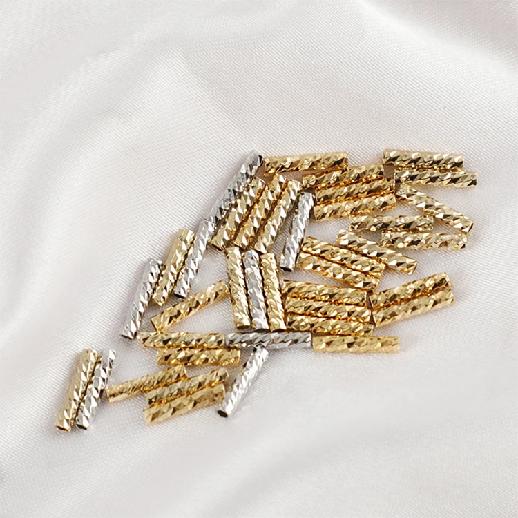 

Section Crimp tubes copper 18K Gold plated spacer beads necklace decorative for jewelry making straight Pipe