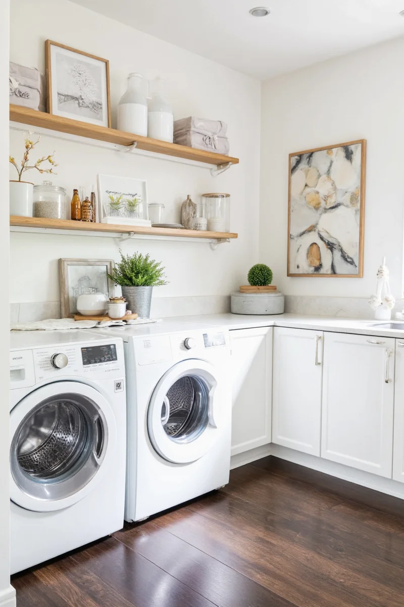 Before: drab laundry room