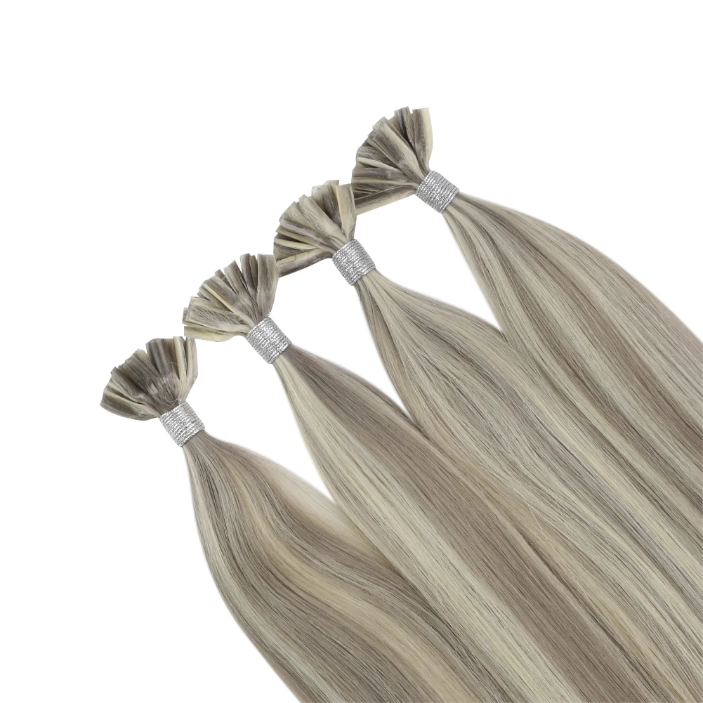 

Full Shine Highlight Blonde Human Hair Natural Pre Bonded Virgin U Tip