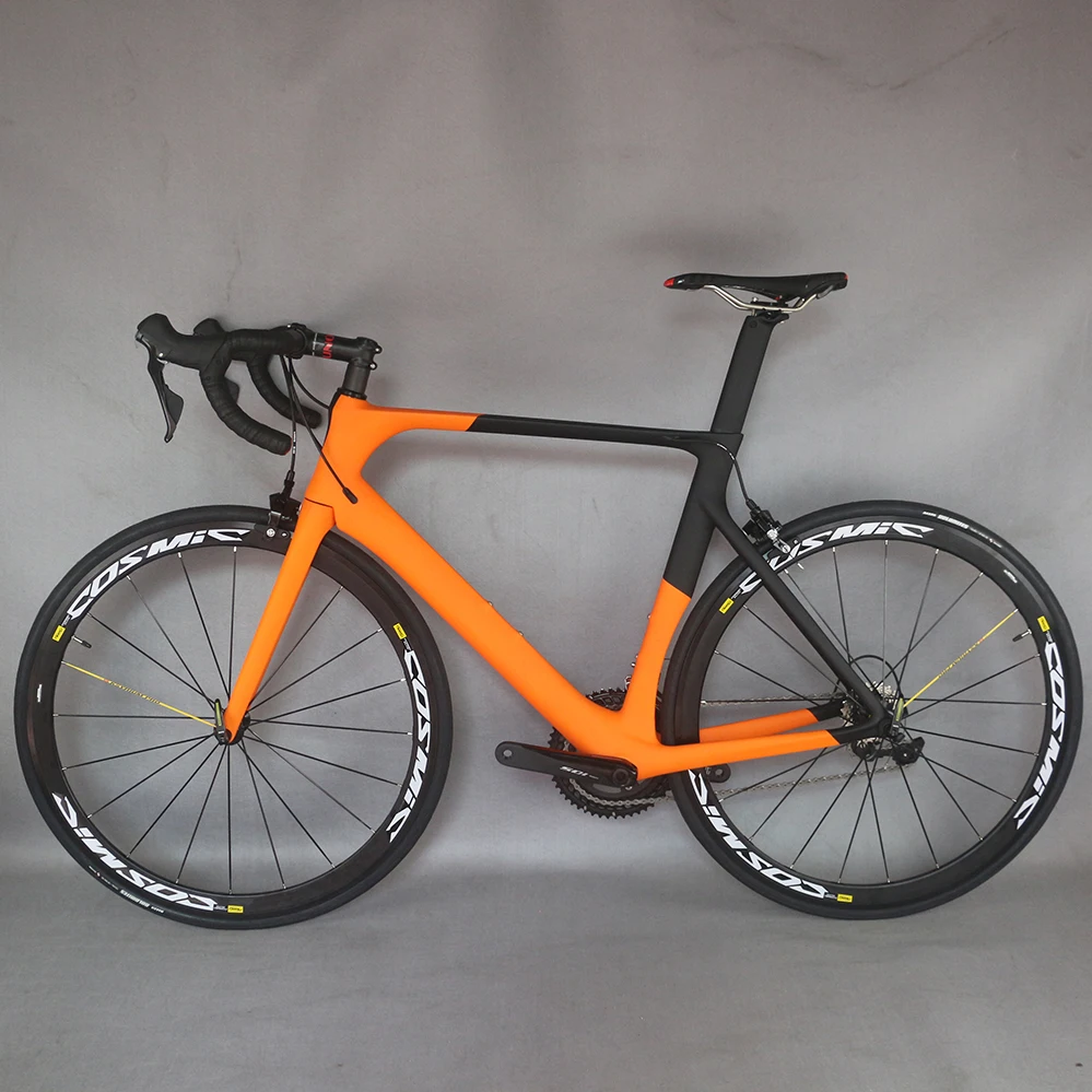 

2020 New carbon fiber Aero road complete bike R7000 groupset Aluminium wheelset 700c custom paint BB86 FM286, Orange
