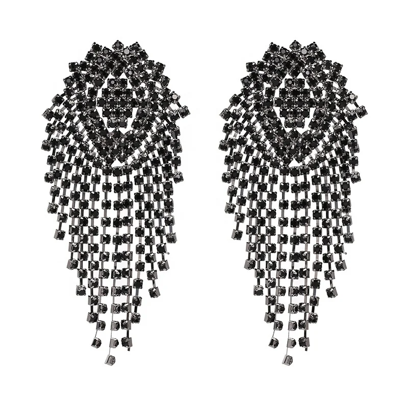 

Jachon Hot Trend Big Mesh Tassel Earrings Women Exaggerated Bohemia Fashion Hoop Earring Geometric Jewelry for Girl Women