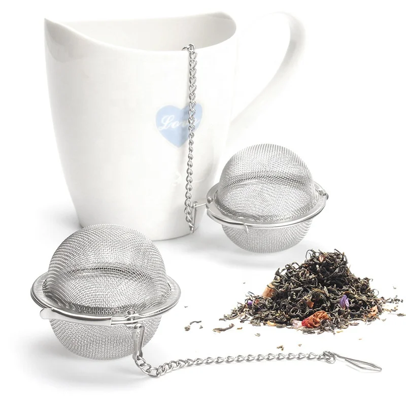 

Metal Herbal Tea Strainers Loose Leaf Tea Maker SS304 5.5cm Stainless Steel Mesh Tea Ball Infuser