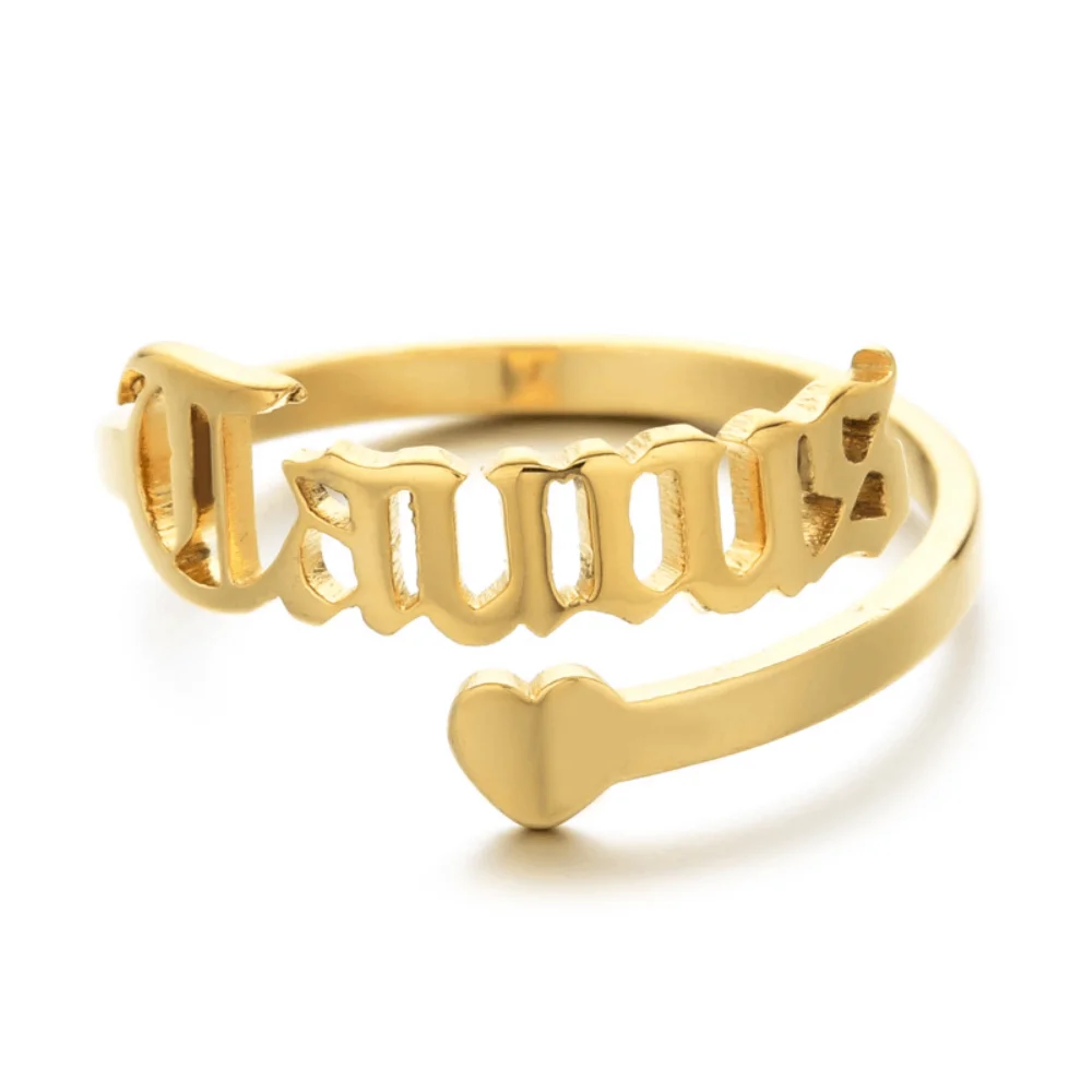 

female stainless steel vintage zodiac rings for women ring, Gold and silver