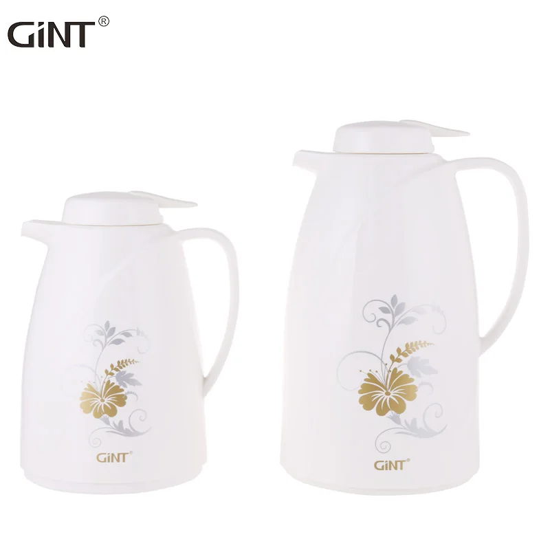 

1L glass PP brief thermal press durable coffee tea hot cold water kettle pot, White
