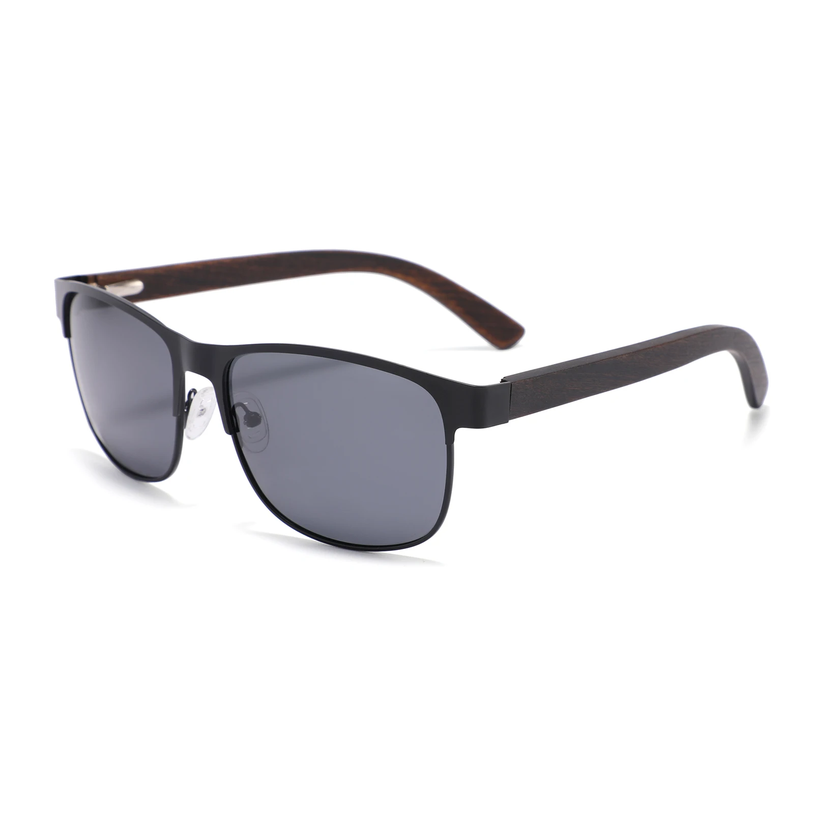 

New metal frame spring hinge wooden temple sunglasses WOODEN SUNGLASSES