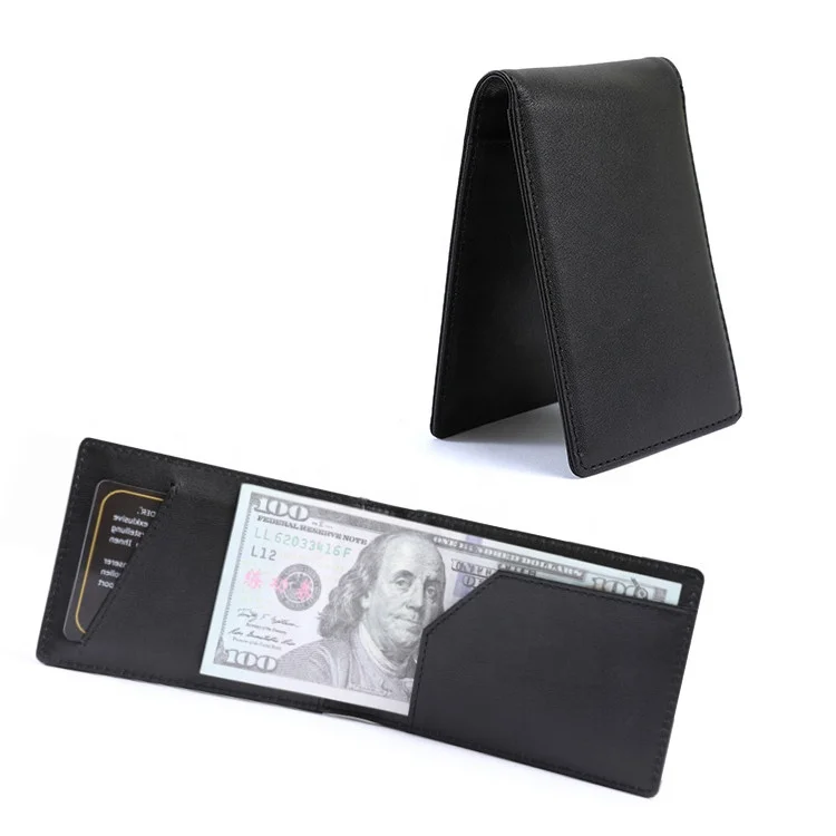 

Minimalist Slim Card Cash Pocket RFID Blocking Pull Tab Man Leather Purse Wallet