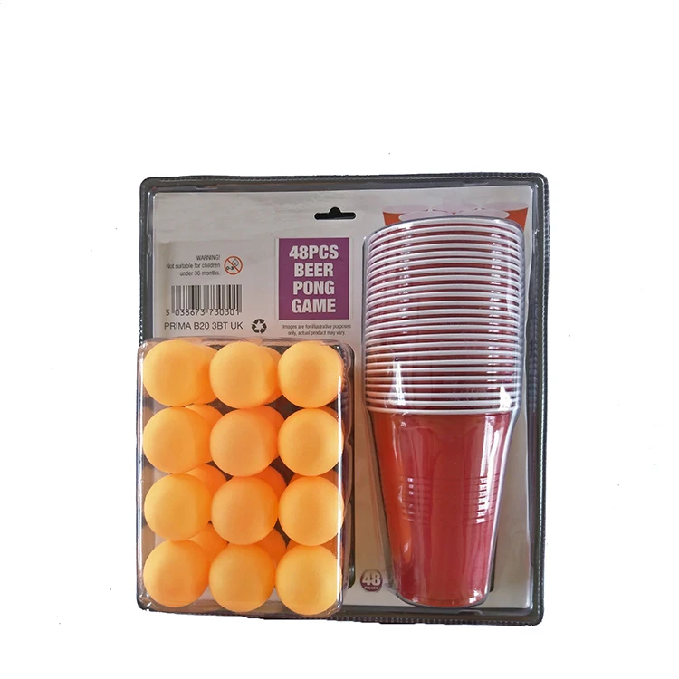 

Promotional cheap price beer pong balls game set with cups for game, Orange