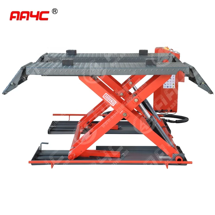 
AA4C mid rise scissor lift auto lift vehicle ramp car lift 1M high 3T capacity pneumatic unlock AA-TCL3100 
