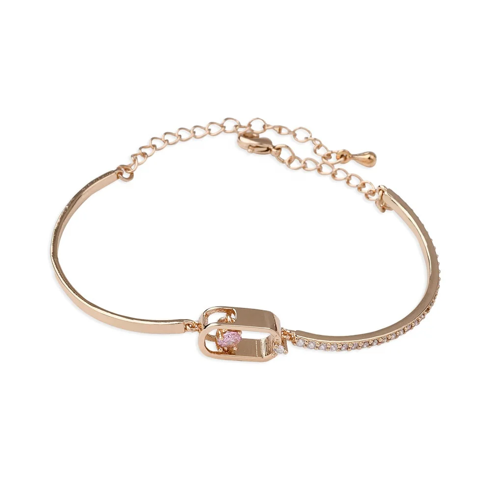 

Customized Adjustable Gold Plated Zircon Charm Bracelet Bangle Women Jewelry, Gold/ silver as pictures show