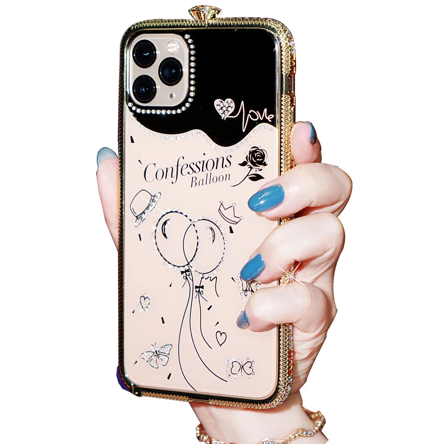

P0051-1 Hot selling good quality Metal-decal Mobile Phone Cellphone Case Design Brand Woman for iPhone 6, 4 colors