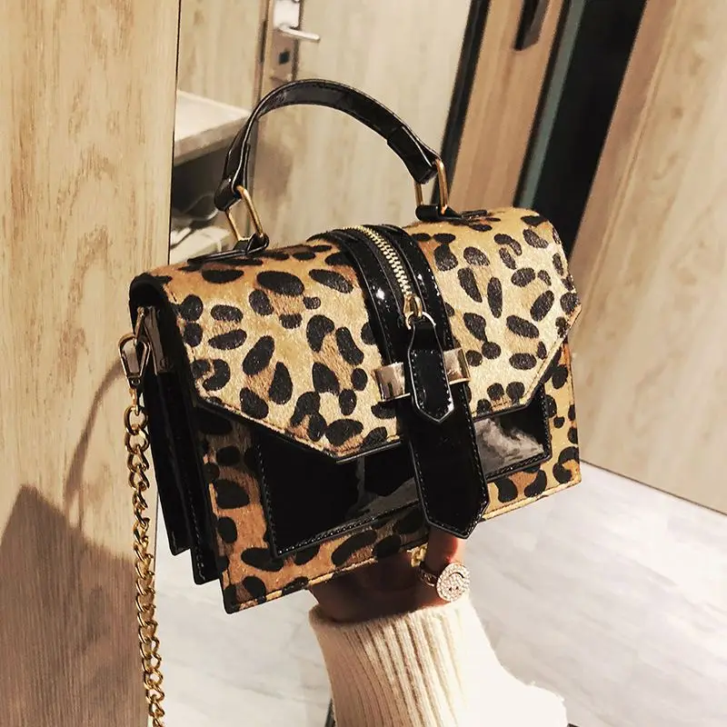 

2021 brand bag women handbags famous Square female chain leopard bag purses with women, Red,black,pink,purple,blue,yellow,green,orange