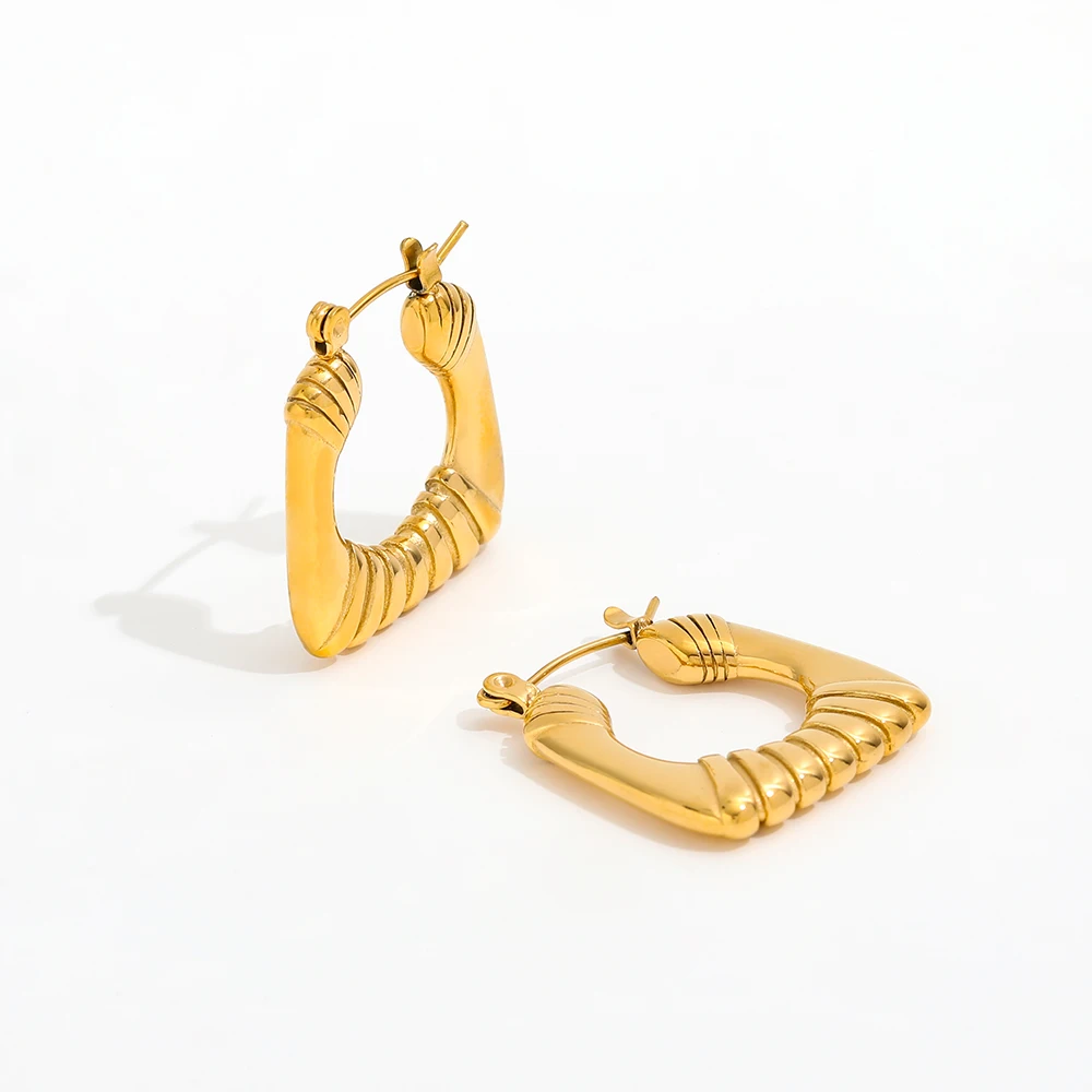 

18K PVD Gold Plated Statement Stainless Steel Earring 2021 Jewelry Wholesale Trendy