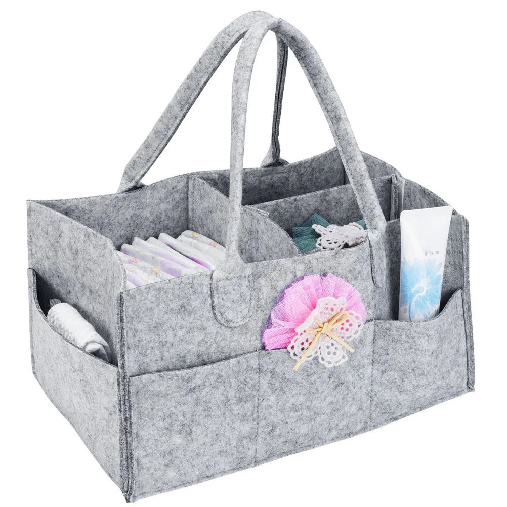 

Keyuan Wholesale Felt Baby Diaper Caddy Mommy Bag Nursery Organizer Must Have for Newborns, Customized colors