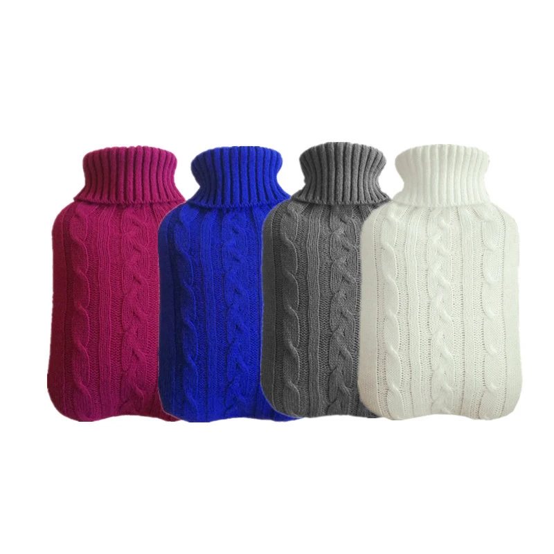 

2000ml Hot Water Bag Cover Knitted Soft Knitting Washable Removable Hot Water Bottle Cover Winter Warmer Anti-scalding Cover