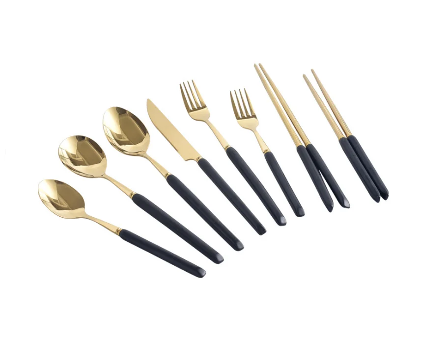 

Nordic Design Flatware Sets With Ceramic Handle Cutlery Sets Spoon Fork Knife Chopsticks Solid Color Porcelain Grips For Party