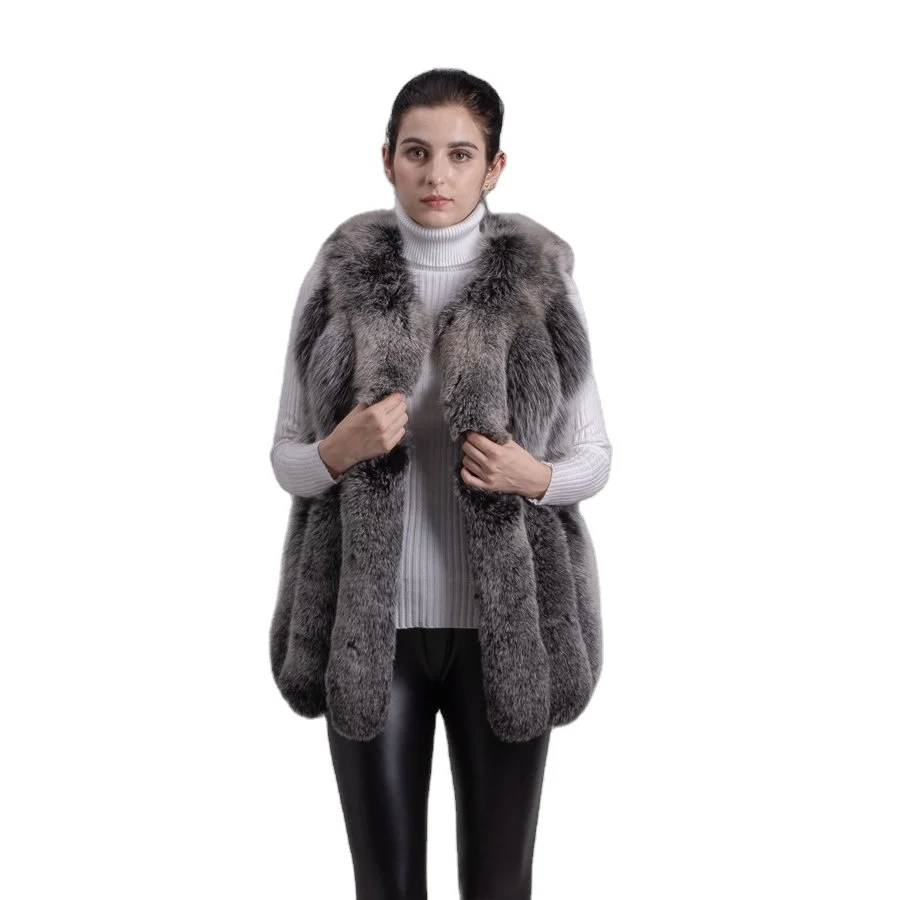 

QIUCHEN QC8097 women winter real fox fur vest gilet genuine fox fur coat, Customized color