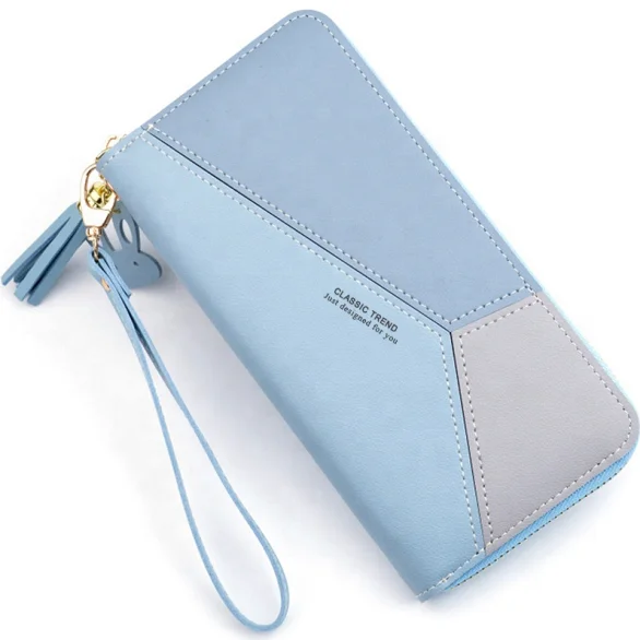 

Geometric Women Clutch Pink Wallets Phone Pocket Purse Card Holder Patchwork Coin Purse Long wallet women, Customized color